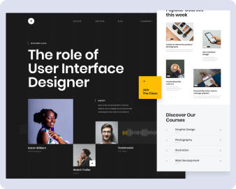 Landing page website ui ux design